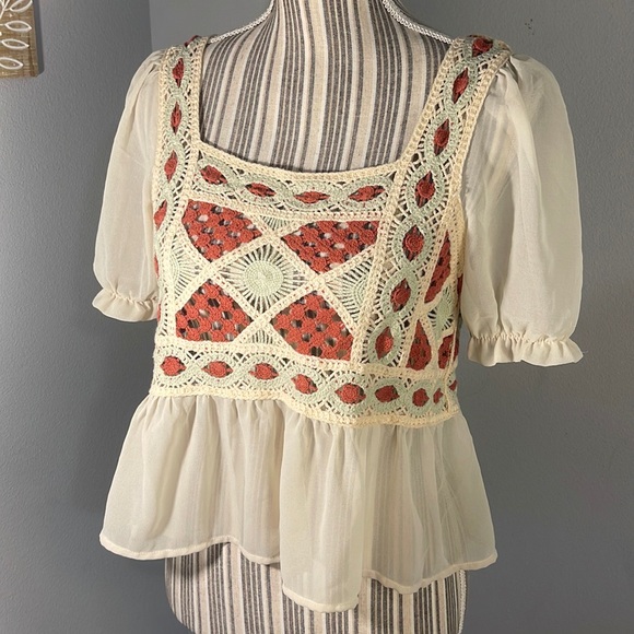 SHEIN WYWH Puff Sleeve Square Neck Blouse - Picture 1 of 4